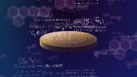 Digital Cryptocurrency NFT Coin with Data Animation