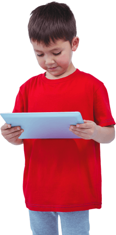 cute boy engrossed with tablet on tranparent background - Download Free Stock Videos Pikwizard.com