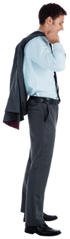 Transparent Smiling Businessman Holding Suit Jacket Over Shoulder - Download Free Stock Videos Pikwizard.com