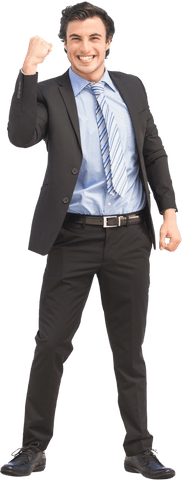 Happy Caucasian Businessman Celebrating Success Transparent Background - Download Free Stock Videos Pikwizard.com
