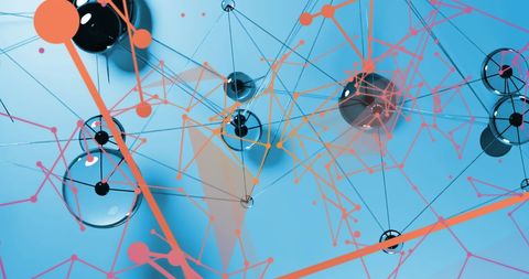 Abstract Geometric Network in Digital Spheres - Download Free Stock Images Pikwizard.com