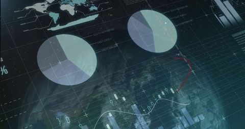 Futuristic Data Visualization Dashboard with Analytics and World Map