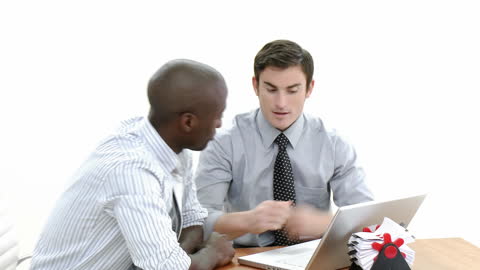 Collaborative Business Meeting with Mixed Ethnicity Professionals and Laptop