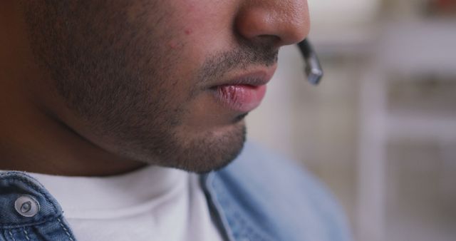 Close-up of Customer Service Representative Wearing Headset - Download Free Stock Images Pikwizard.com