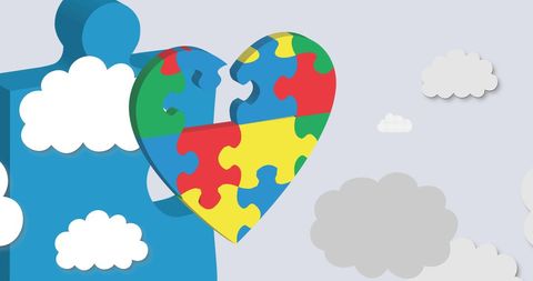 Colorful Autism Awareness Heart with Jigsaw Puzzle Concept - Download Free Stock Images Pikwizard.com