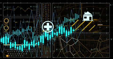 Digital Interplay Stock Market Analytics with Icons