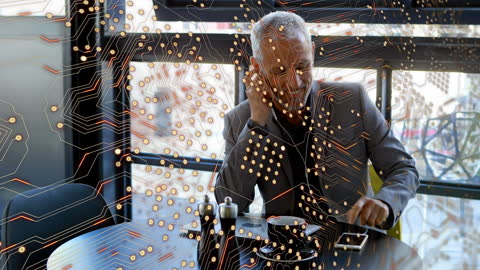 Senior Businessman Navigating Global Technology with Smartphone