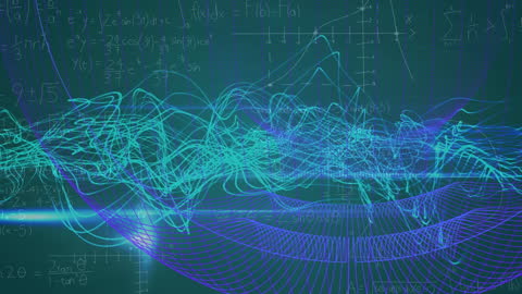 Abstract Hologram Over Mathematical Equations