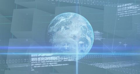 Global Financial Data Processes Over Earth Planet Graphic - Download Free Stock Images Pikwizard.com