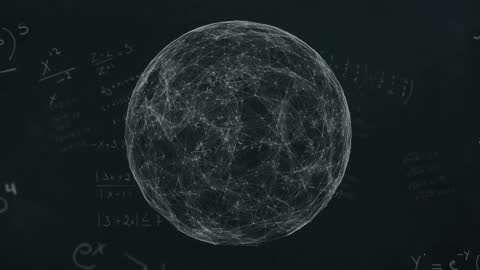 Holographic Globe with Equations and Code Overlay