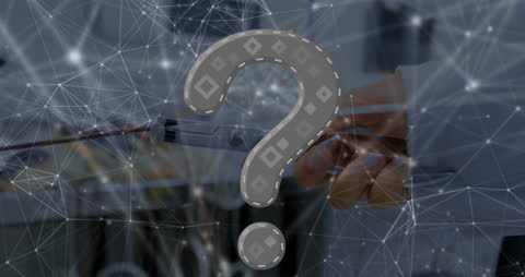 Global Network Connections with Question Mark Concept Animation