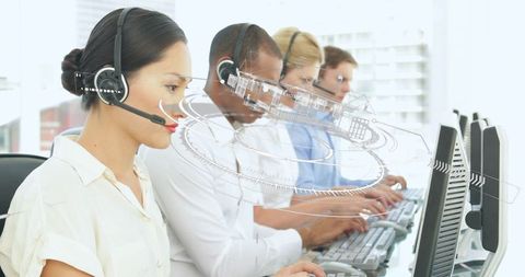 Technology Integration in Customer Support Call Center - Download Free Stock Images Pikwizard.com