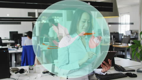 Conceptual Animation of Stork and Baby Icon in Modern Office