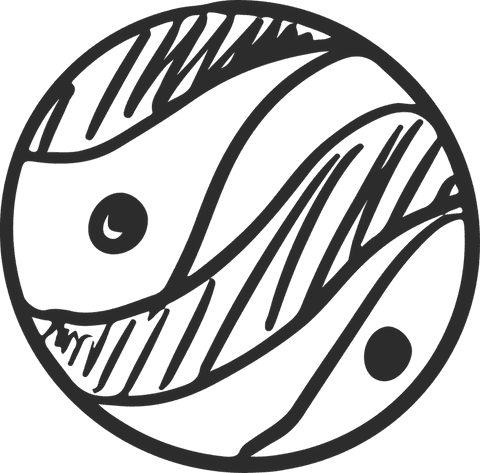 transparent yin-yang icon with hatched halves in minimalist style - Download Free Stock Videos Pikwizard.com