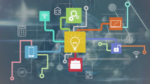 Digital Network and Technology Connections Illustration