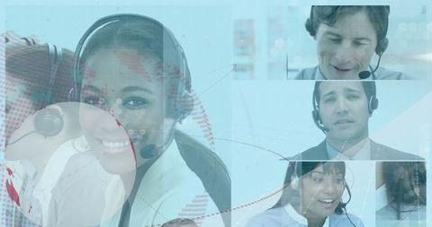 Support agents collaborating across digital network