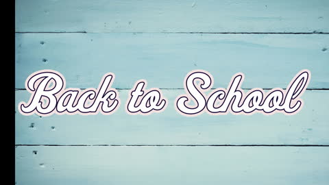 Animated 'Back to School' Text over Wooden Background