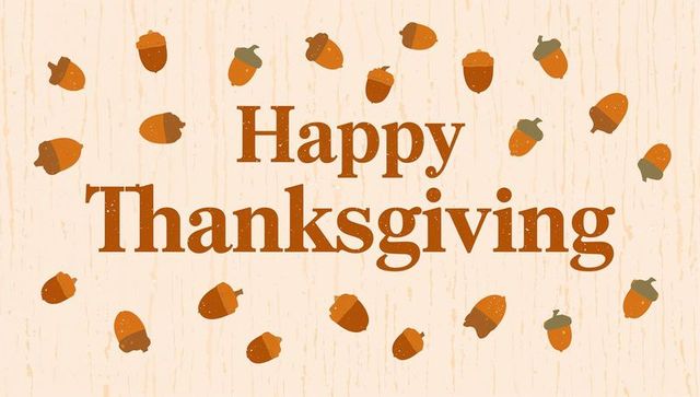 Happy thanksgiving rustic woodgrain acorn card design for autumn holiday greetings banner