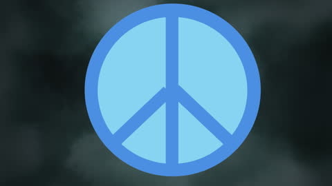 Peace Symbol Against Stormy Sky Animation