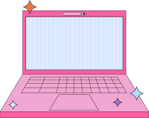 pink laptop with sparkles on transparent background - Download Free Stock Videos Pikwizard.com