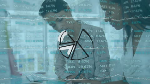 Global Business Finance Team Analyzing Data in Modern Office