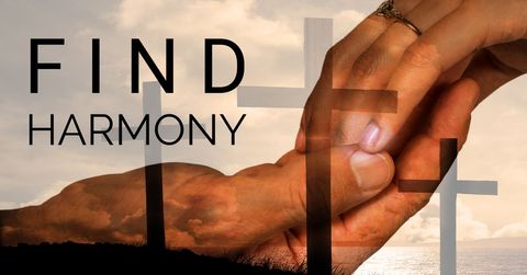 Spiritual Harmony with Hands and Cross at Sunset - Download Free Stock Templates Pikwizard.com