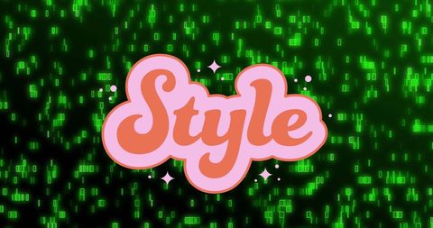 Digital style design with vintage text effect and green matrix background