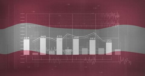 Futuristic Data Analytics with Bar-Line Graph and Digital Overlay