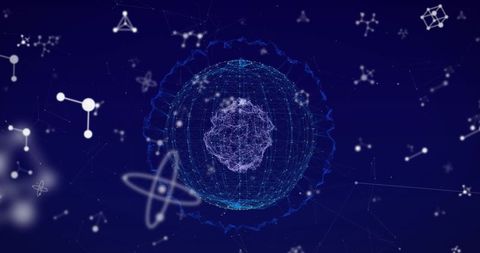 futuristic digital network sphere with molecule forms - Download Free Stock Images Pikwizard.com