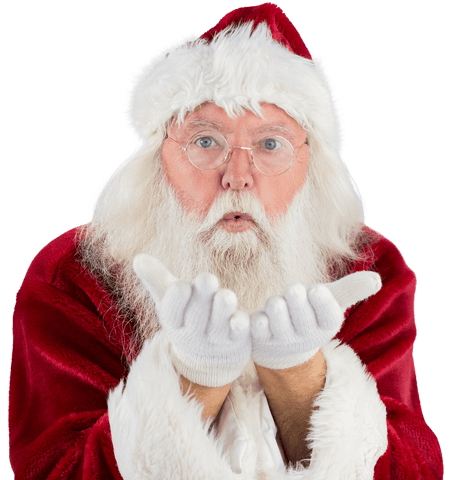 Santa Claus Blowing Kiss Transparent Background Christmas Celebration - Download Free Stock Videos Pikwizard.com