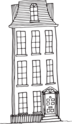 vintage hand-drawn tall building silhouette on transparent background - Download Free Stock Videos Pikwizard.com