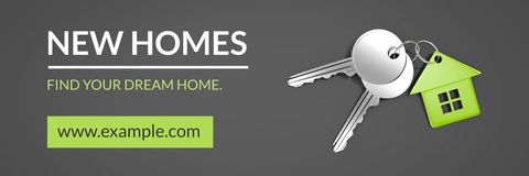 New Homes Promotion with Keys and House Brochure Design - Download Free Stock Templates Pikwizard.com