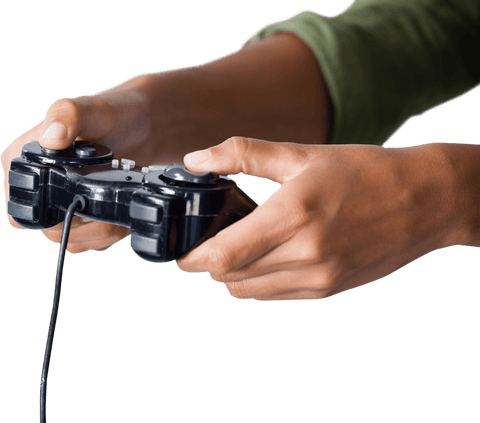 transparent close-up of hand gaming with controller - Download Free Stock Videos Pikwizard.com