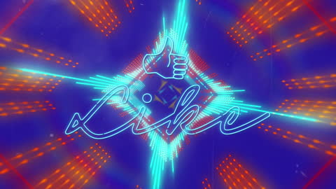 Neon Illuminated Like Icon in Vibrant Abstract Animation