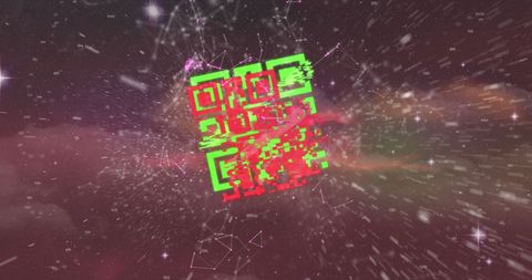 Futuristic QR Code in Cosmic Network - Download Free Stock Images Pikwizard.com