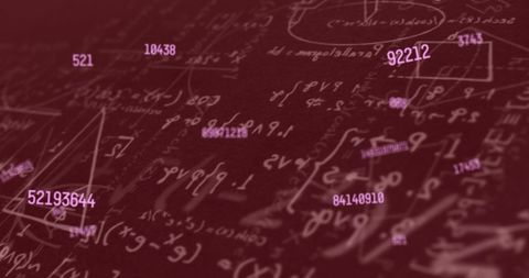 Floating Numbers Over Mathematical Equations on Red Background - Download Free Stock Images Pikwizard.com