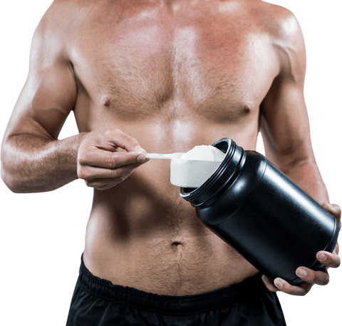 transparent athletic man holding protein powder container - Download Free Stock Videos Pikwizard.com