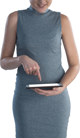 Transparent Businesswoman with Digital Tablet Displaying Information - Download Free Stock Videos Pikwizard.com