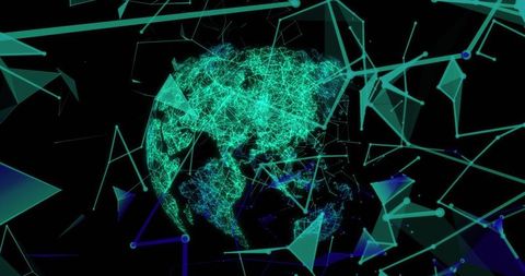 Global network connections in digital cyberspace