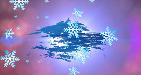 Festive Winter Snowflakes with Abstract Blue Pattern and Bokeh