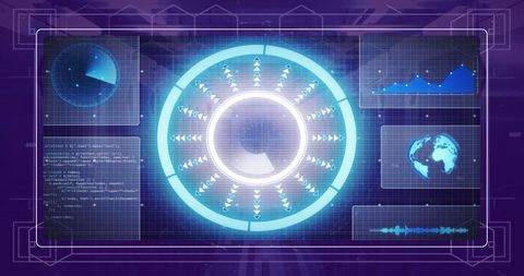Digital Interface with Diagrams and Scanning in Server Environment - Download Free Stock Images Pikwizard.com