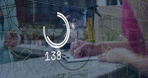 Collaborating on data overlays with hands writing notebook and mixed reality analytics HUD
