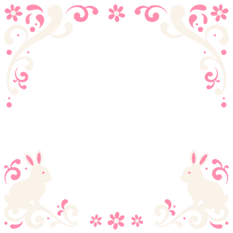 ornamental floral swirl frame with rabbits and flowers on transparent background - Download Free Stock Videos Pikwizard.com