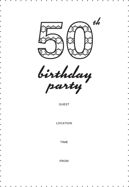 Black 50th Birthday Party Invitation on Transparent Background for Celebrations - Download Free Stock Videos Pikwizard.com