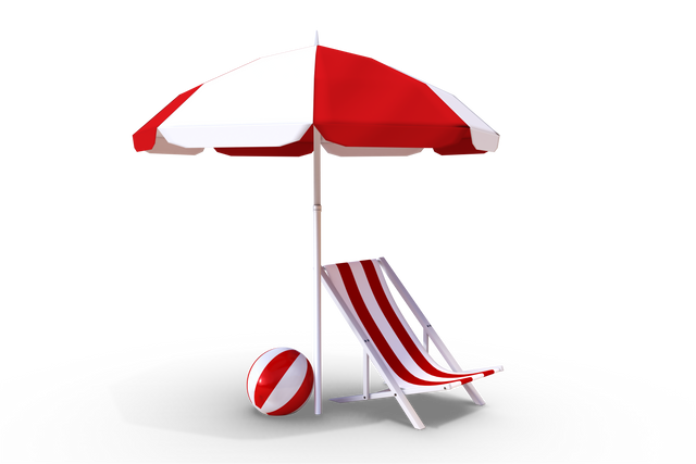 Transparent Sunbed with Umbrella and Beach Ball - Download Free Stock Videos Pikwizard.com