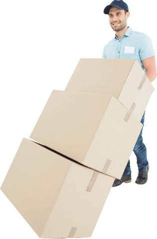 Transparent Happy Delivery Man Handling Boxes - Download Free Stock Videos Pikwizard.com