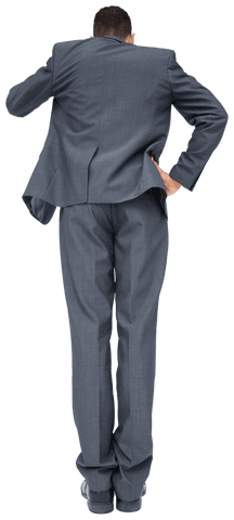 Caucasian Businessman Standing with Transparent Suit Back View - Download Free Stock Videos Pikwizard.com