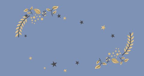 Elegant Christmas Decoration on Blue Background with Stars and Leaves - Download Free Stock Images Pikwizard.com