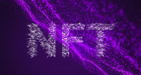 Dynamic NFT Animation with Digital Blue Grid and Particles