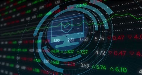 Digital Overlay Visual on Stock Market Background - Download Free Stock Images Pikwizard.com